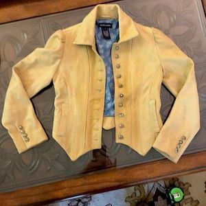 Buttery soft leather Ralph Lauren crop jacket